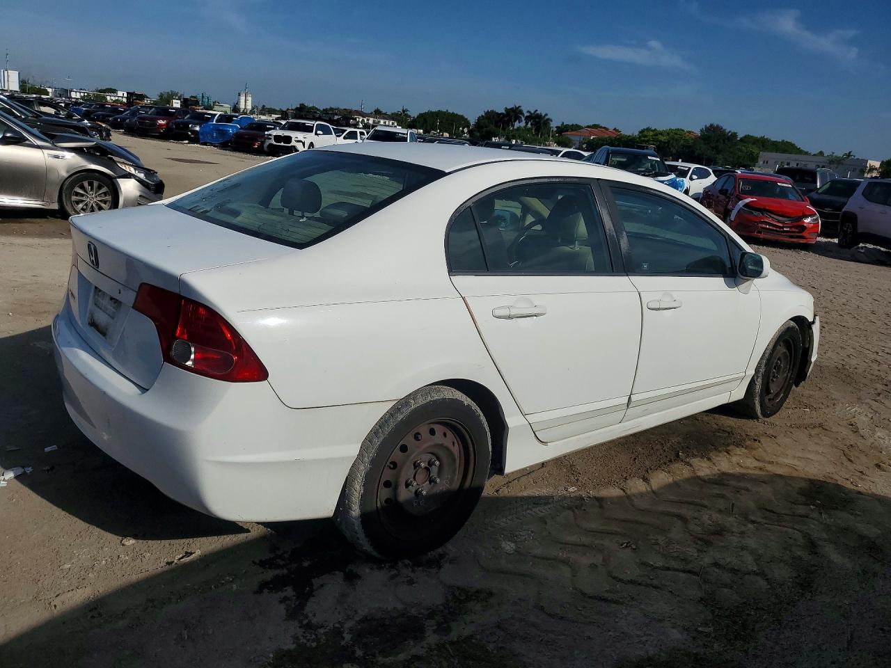 2008 Honda Civic Lx White vin: 2HGFA16588H346225