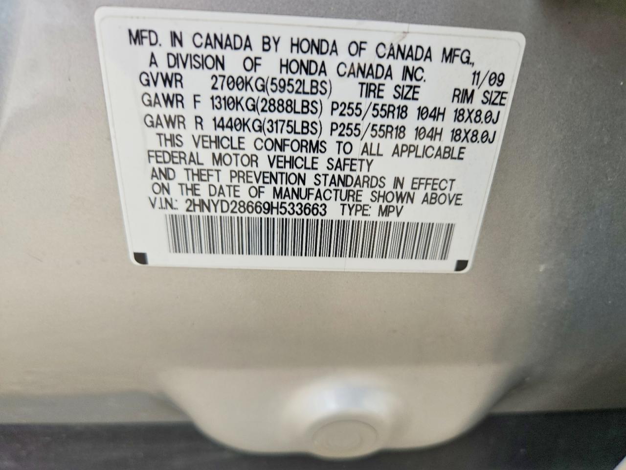 2009 Acura Mdx Silver vin: 2HNYD28669H533663
