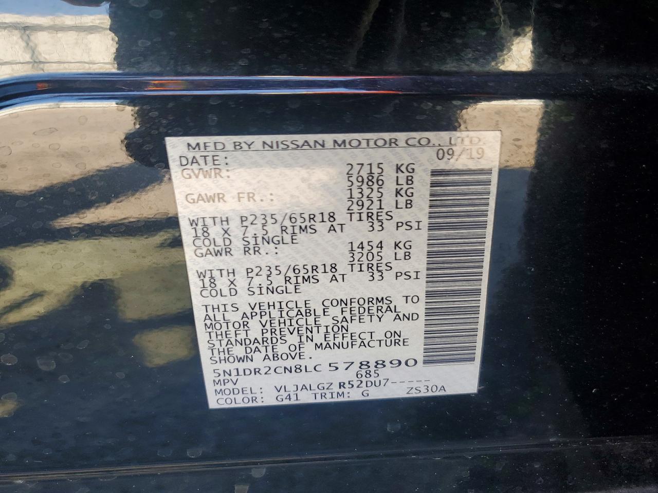 2020 Nissan Pathfinder Sl Black vin: 5N1DR2CN8LC578890