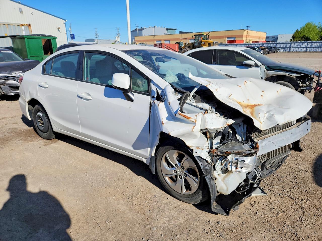 2013 Honda Civic Lx White vin: 2HGFB2F40DH030032