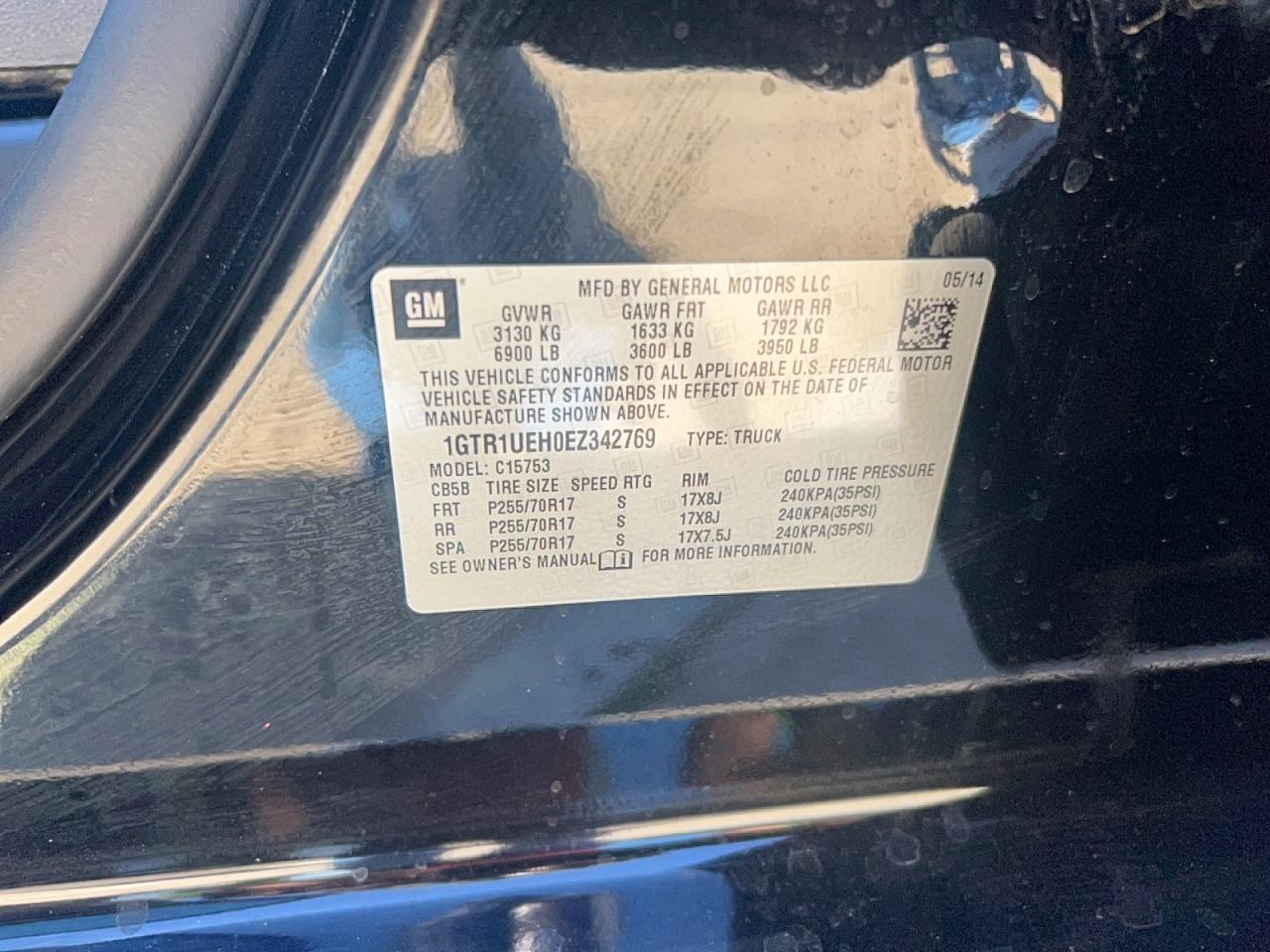 2014 Gmc Sierra C1500 Sle Black vin: 1GTR1UEH0EZ342769