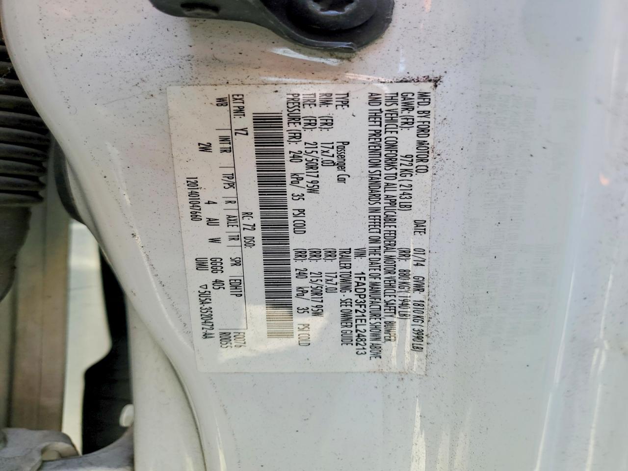 2014 Ford Focus Se White vin: 1FADP3F21EL248213