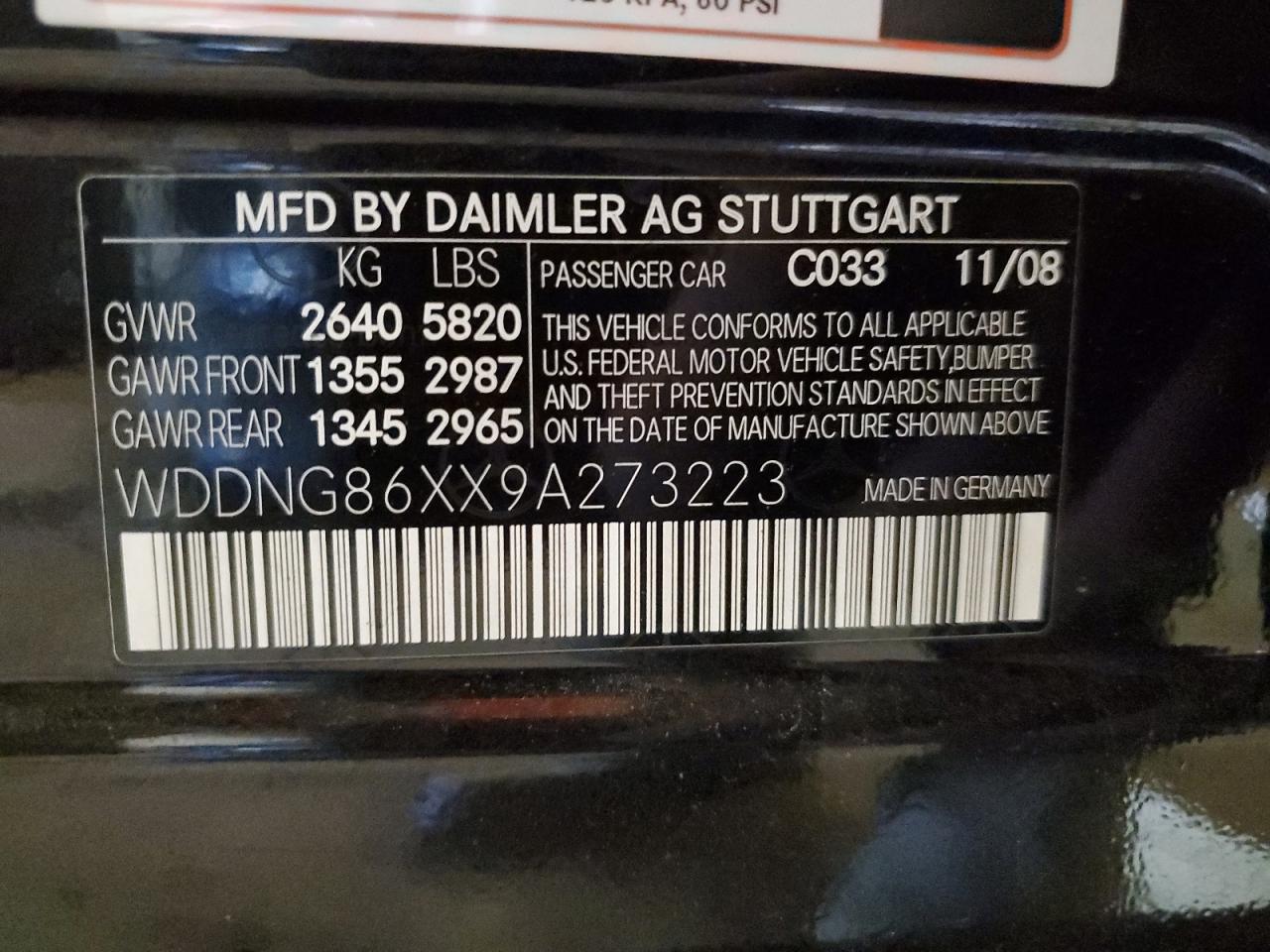 2009 Mercedes-benz S 550 4matic Black vin: WDDNG86XX9A273223