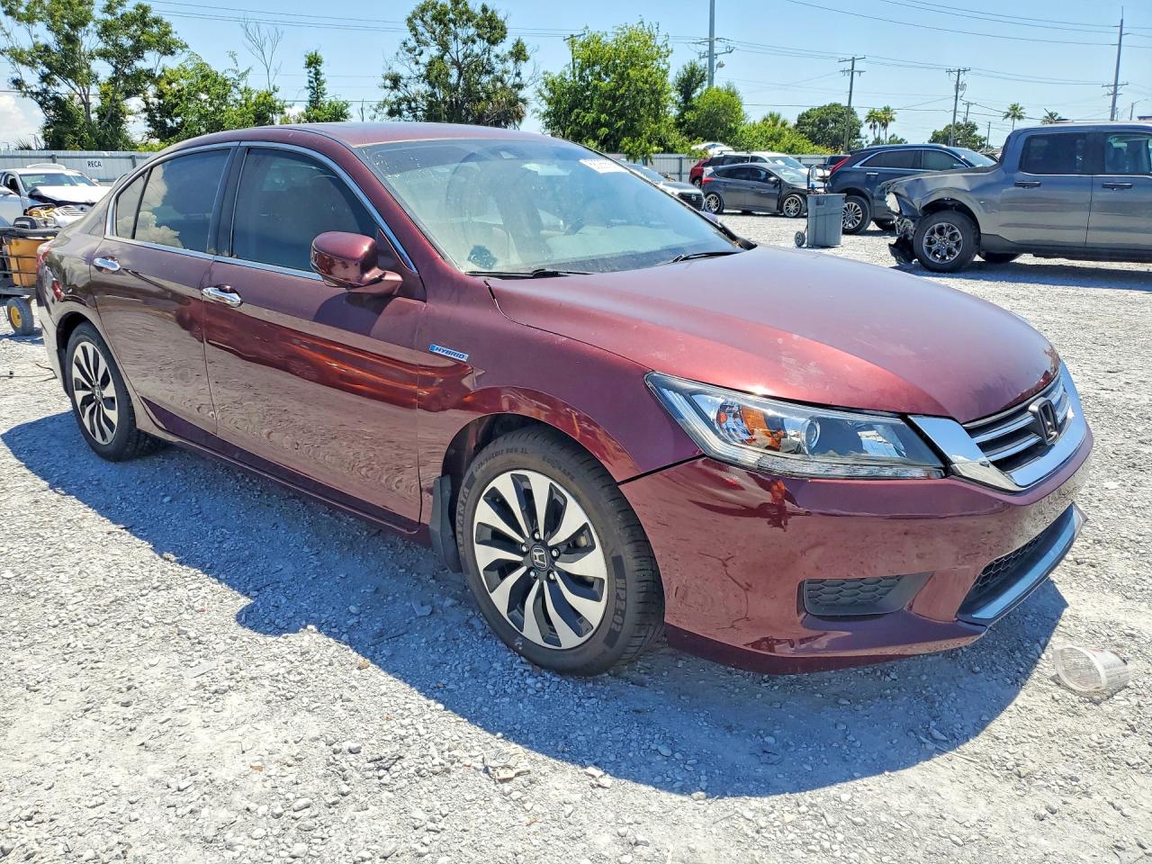 2015 Honda Accord Hybrid Exl Burgundy vin: 1HGCR6F52FA011837