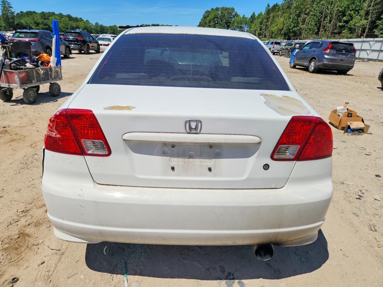 2005 Honda Civic Dx Vp White vin: 1HGES163X5L025180