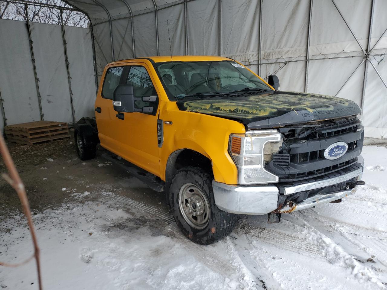 2020 Ford F250 Super Duty Yellow vin: 1FT7W2B67LEE12854 Damage: Hood, Mismatched, Unacceptable