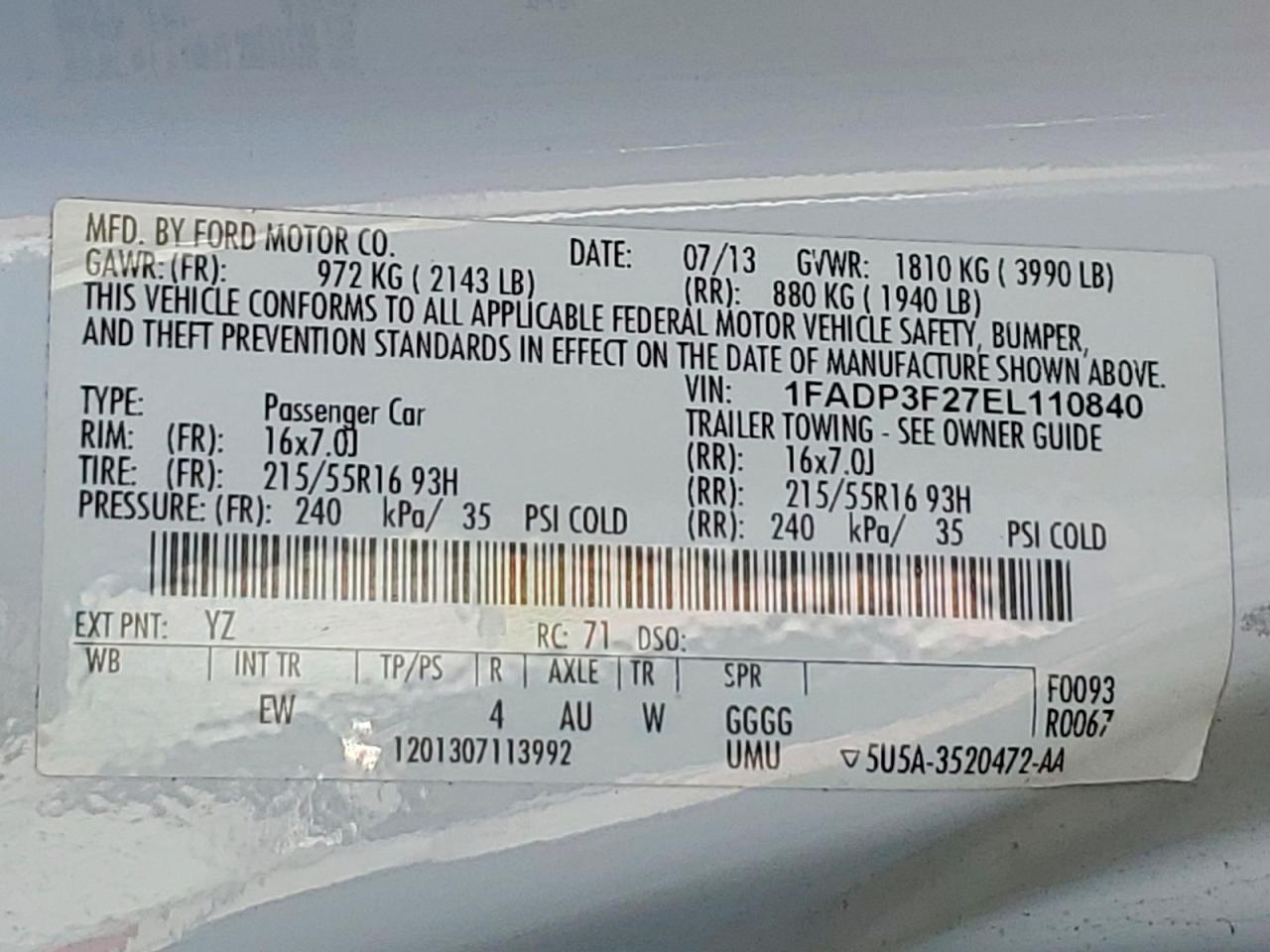 2014 Ford Focus Se White vin: 1FADP3F27EL110840