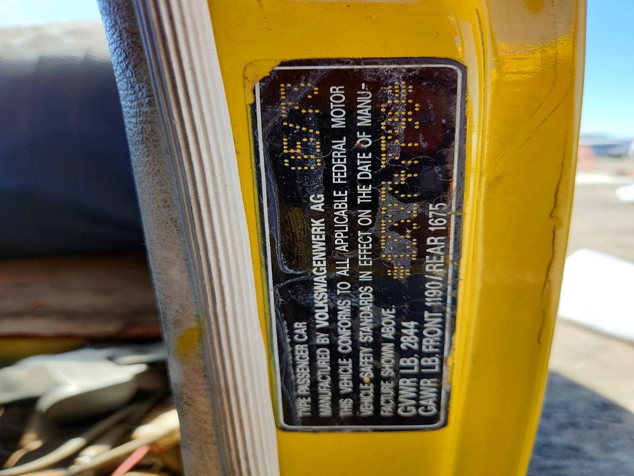 1973 Volkswagen Bettle Yellow vin: 1332747790