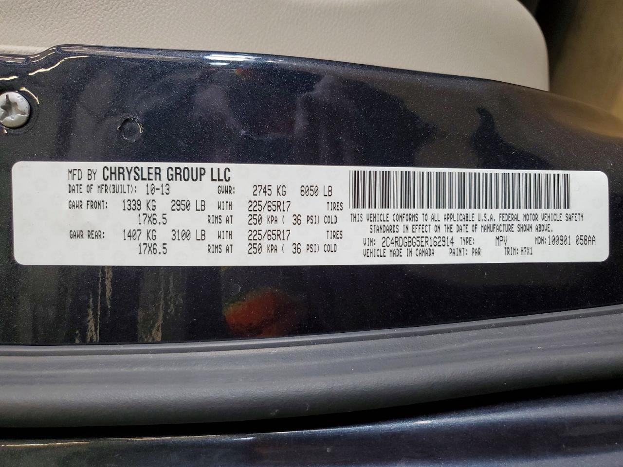 2014 Dodge Grand Caravan Se Charcoal vin: 2C4RDGBG5ER162914