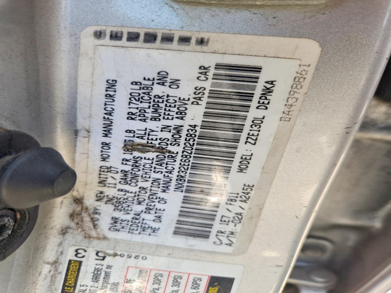 2008 Toyota Corolla Le Silver vin: 1NXBR32E68Z025834