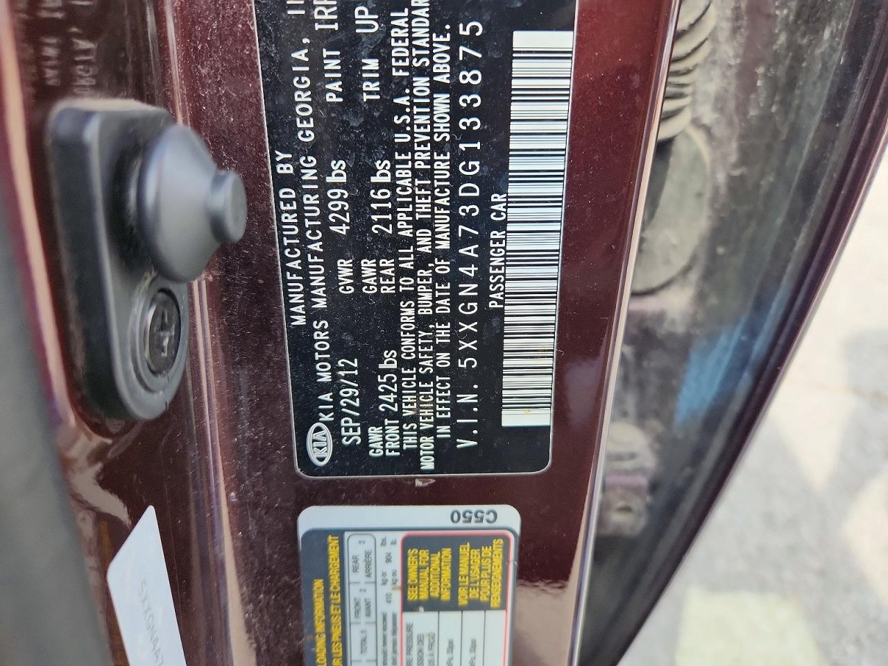 2013 Kia Optima Ex Purple vin: 5XXGN4A73DG133875