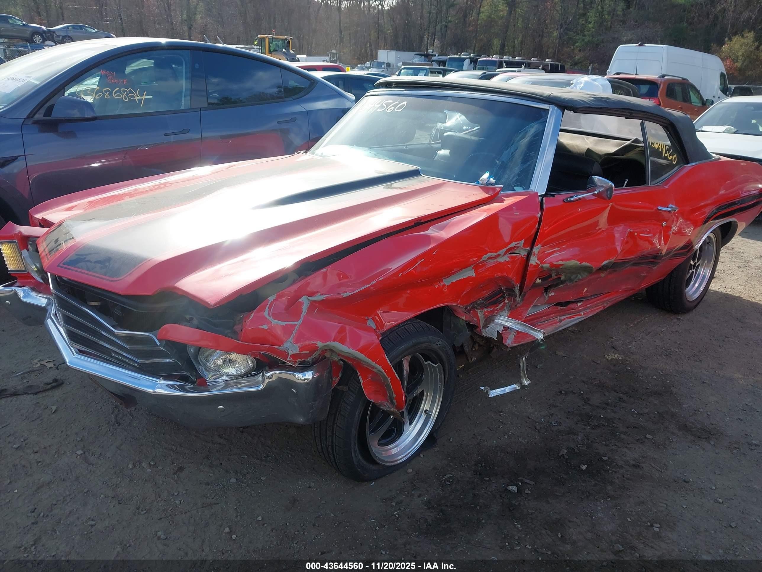 1971 Chevrolet Malibu   Красный vin: 136671B198327    