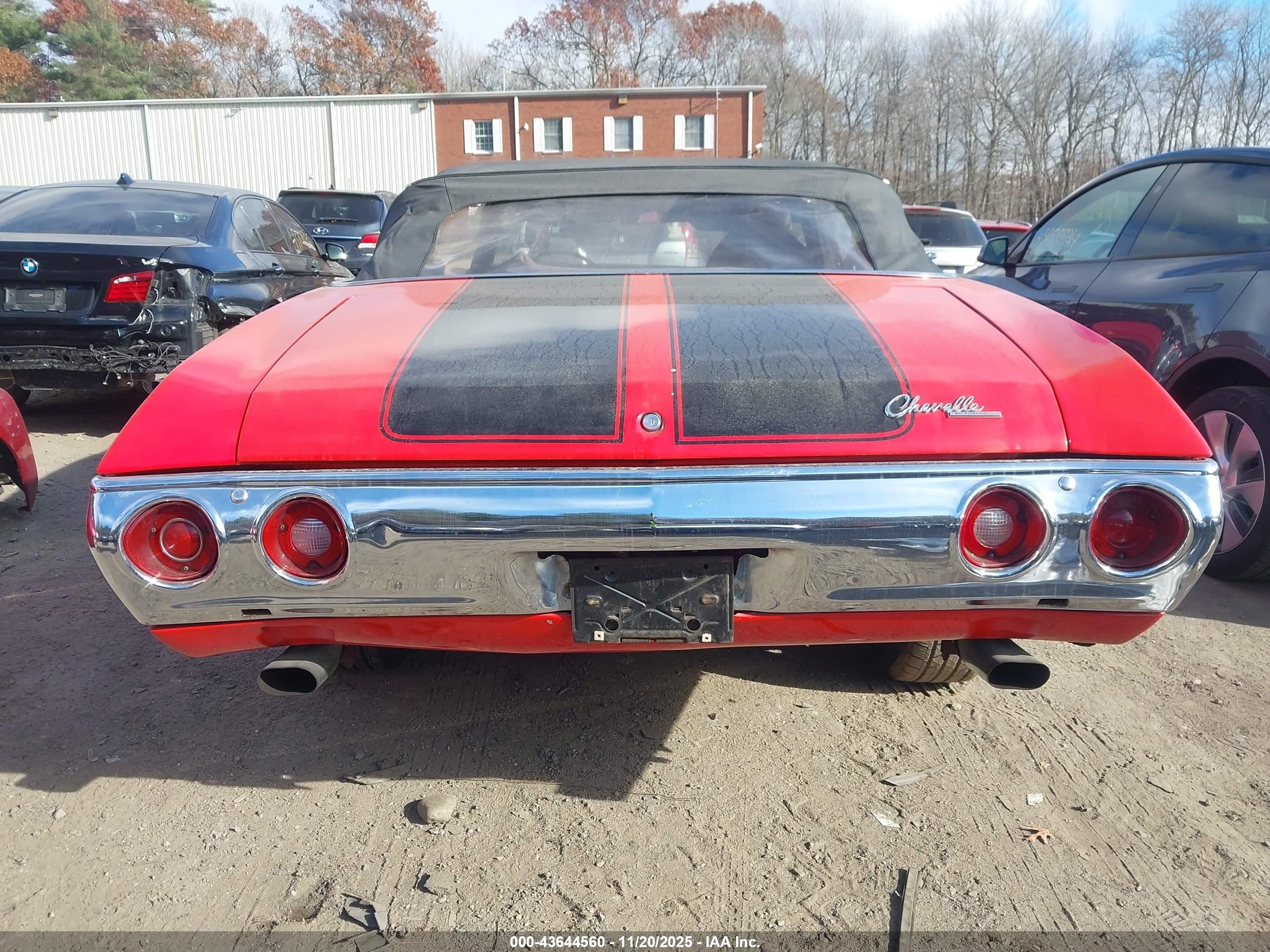 1971 Chevrolet Malibu   Красный vin: 136671B198327    