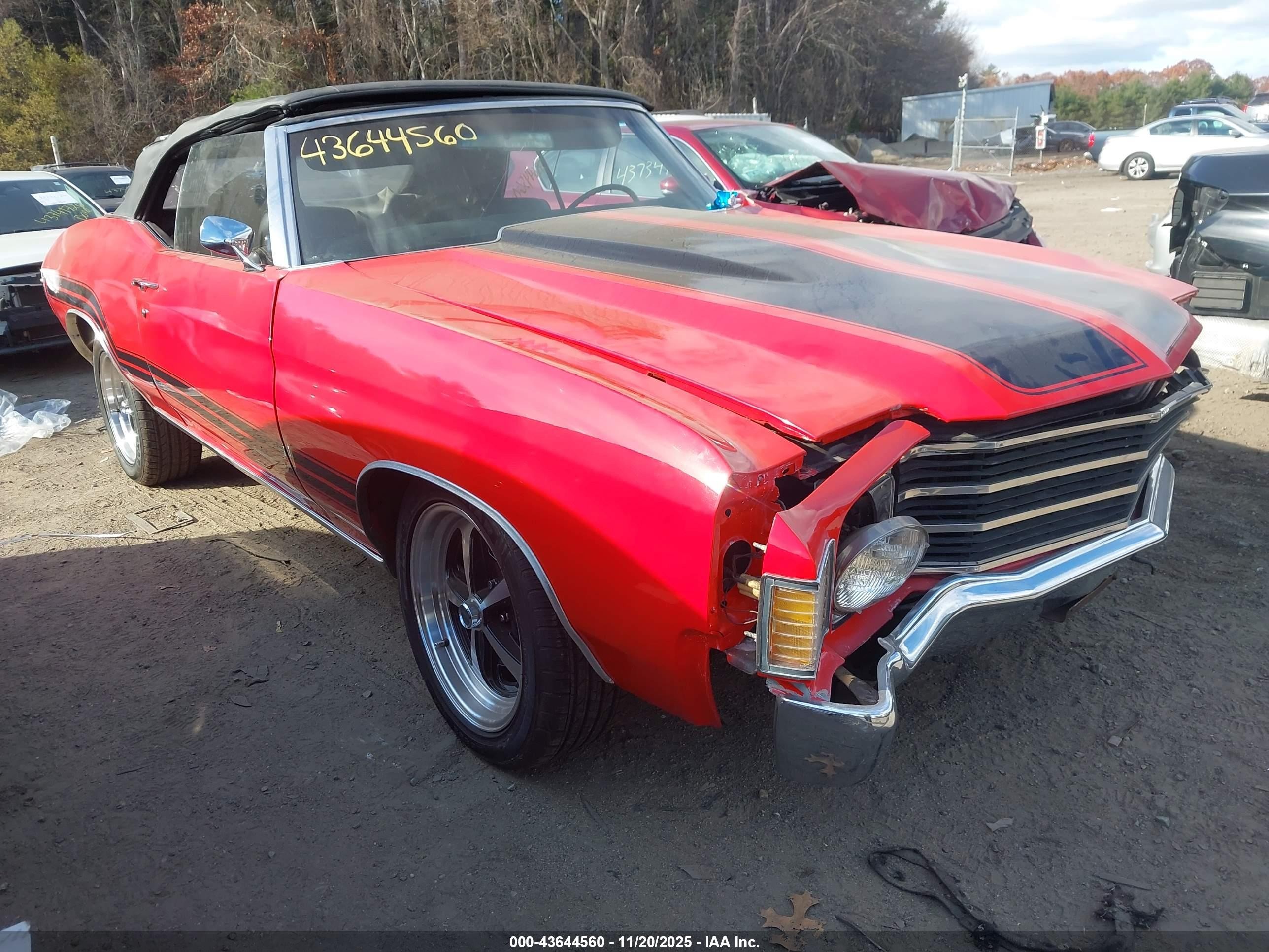 1971 Chevrolet Malibu   Красный vin: 136671B198327    