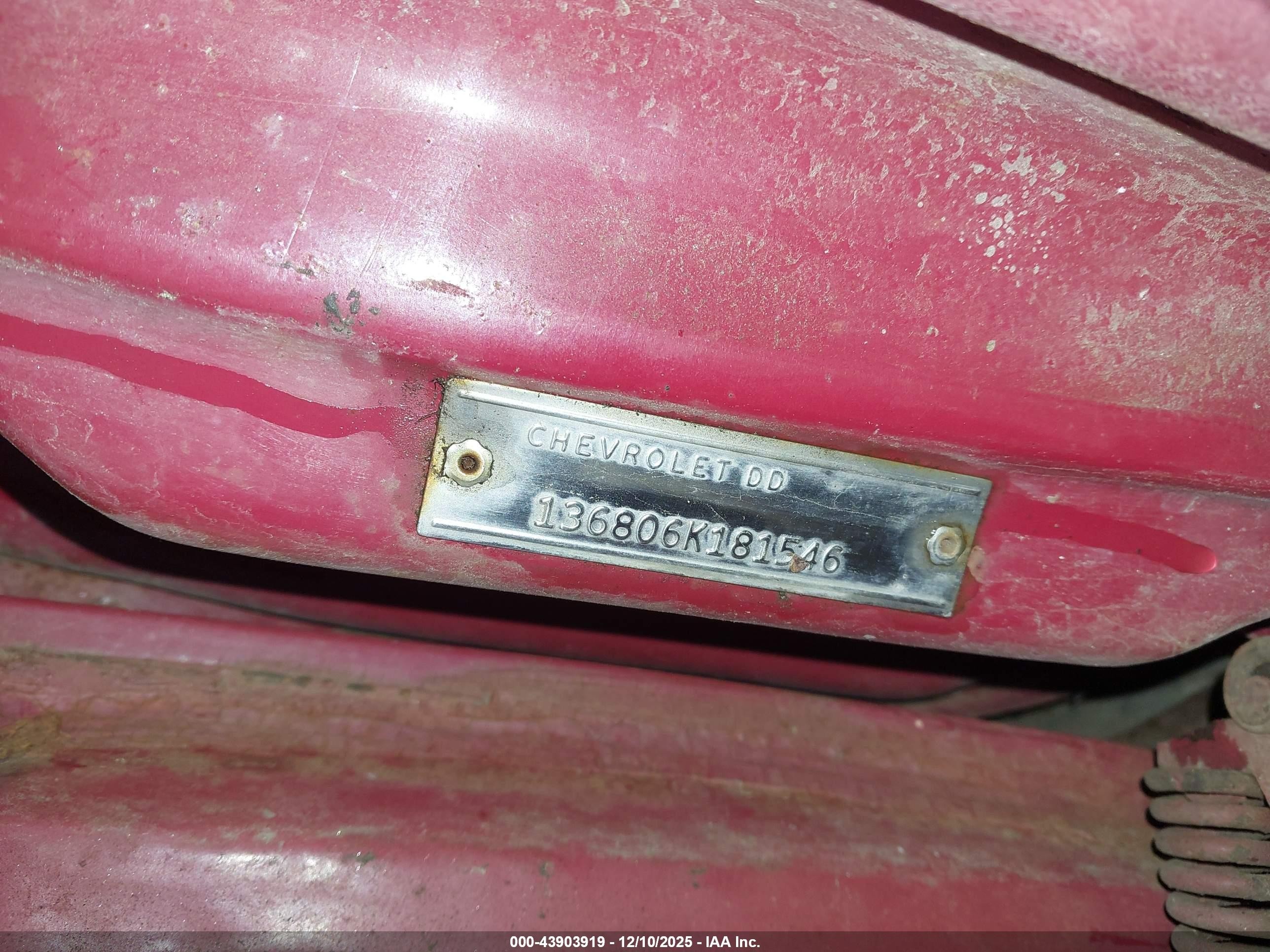 1966 Chevrolet El Camino   Красный vin: 136806K181546    