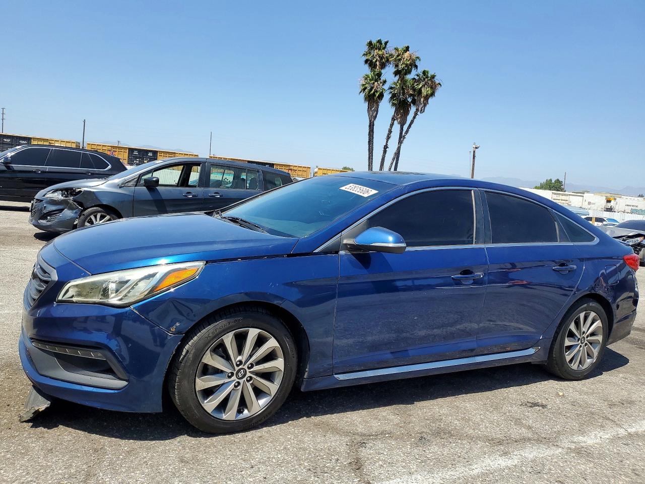 2015 Hyundai Sonata Sport Blue vin: 5NPE34AF0FH099227