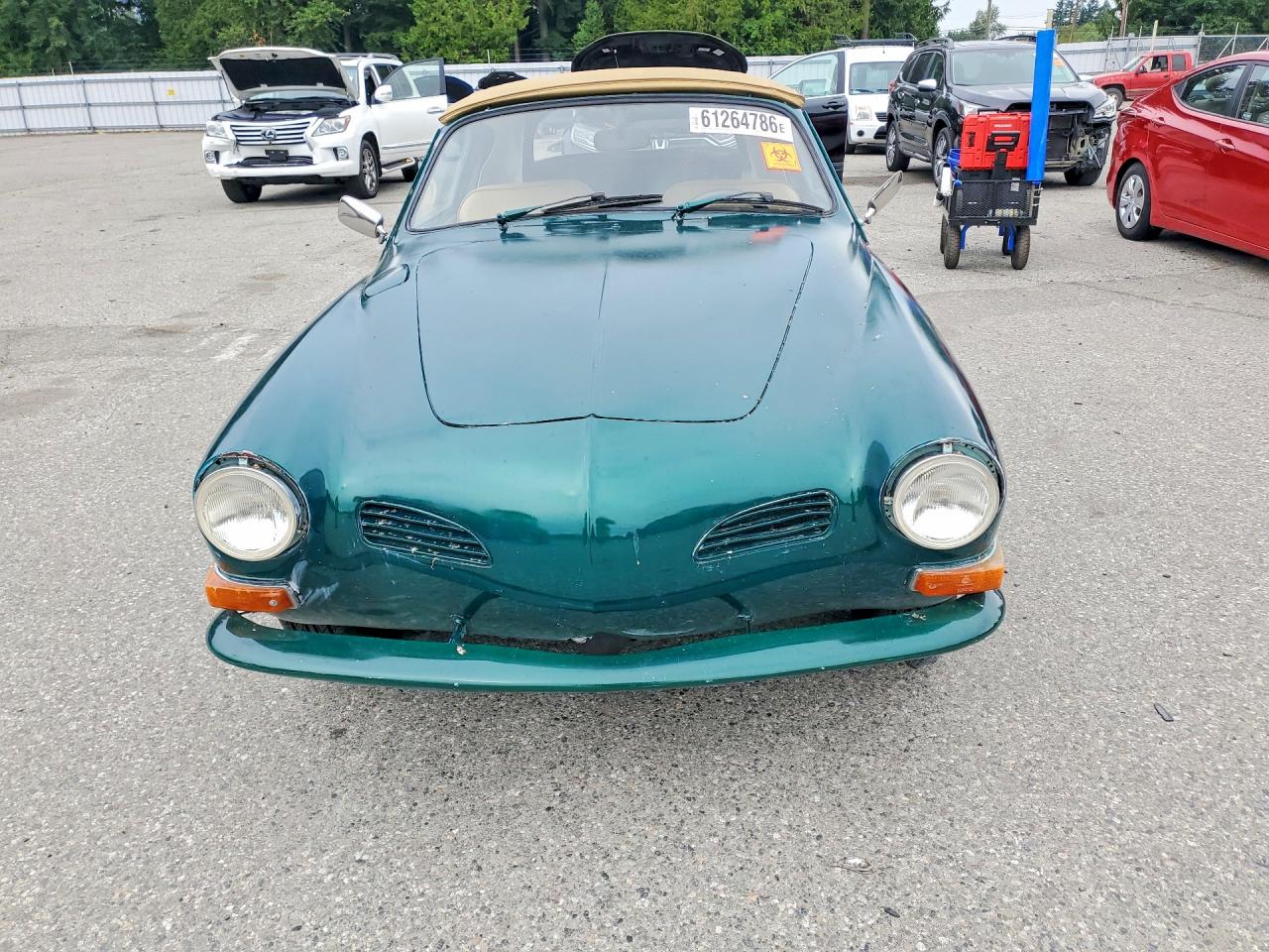 1970 Volkswagen Karmann Ghia Green vin: 140210378