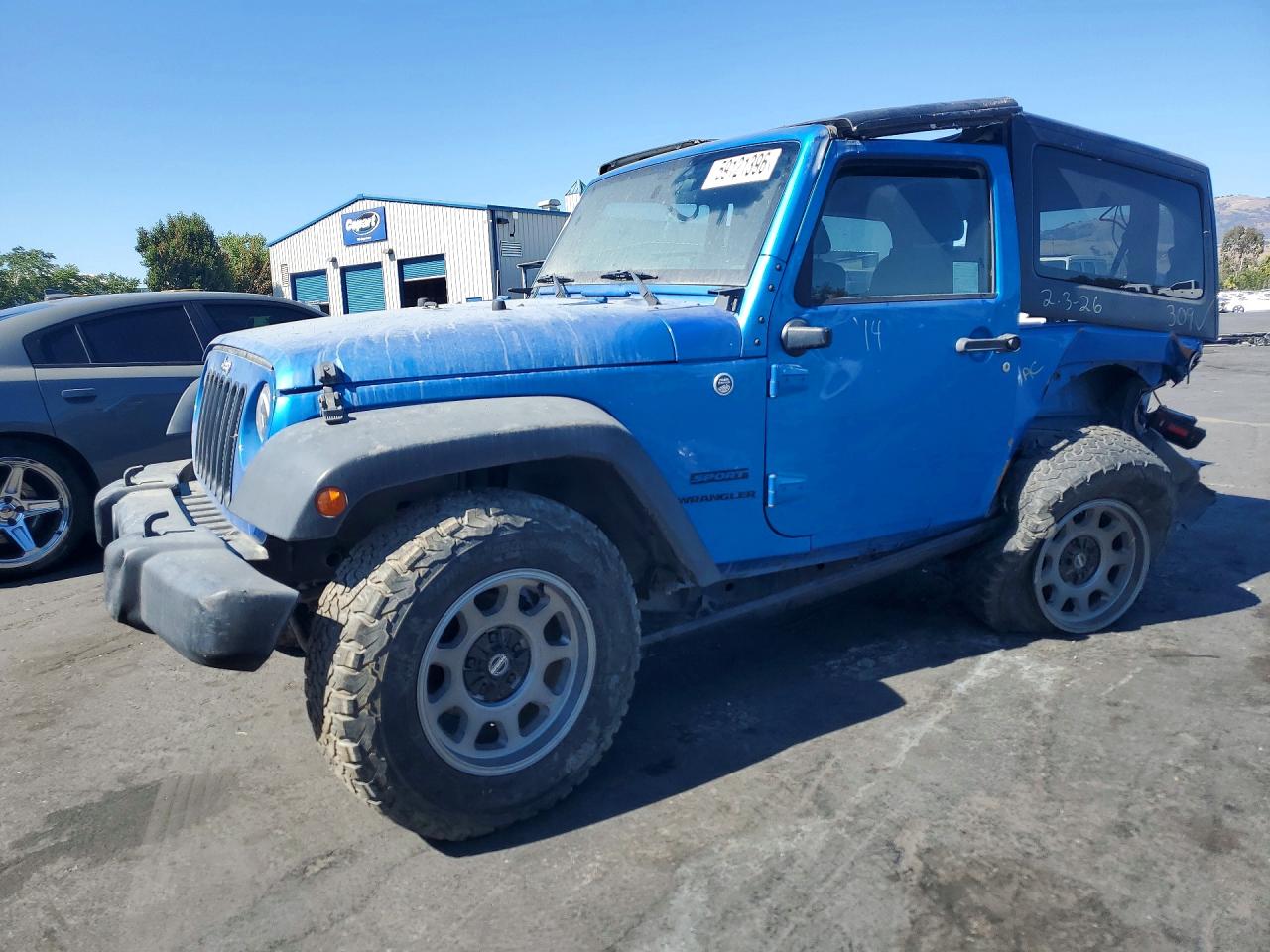2015 Jeep Wrangler Sport Blue vin: 1C4AJWAG8FL510474