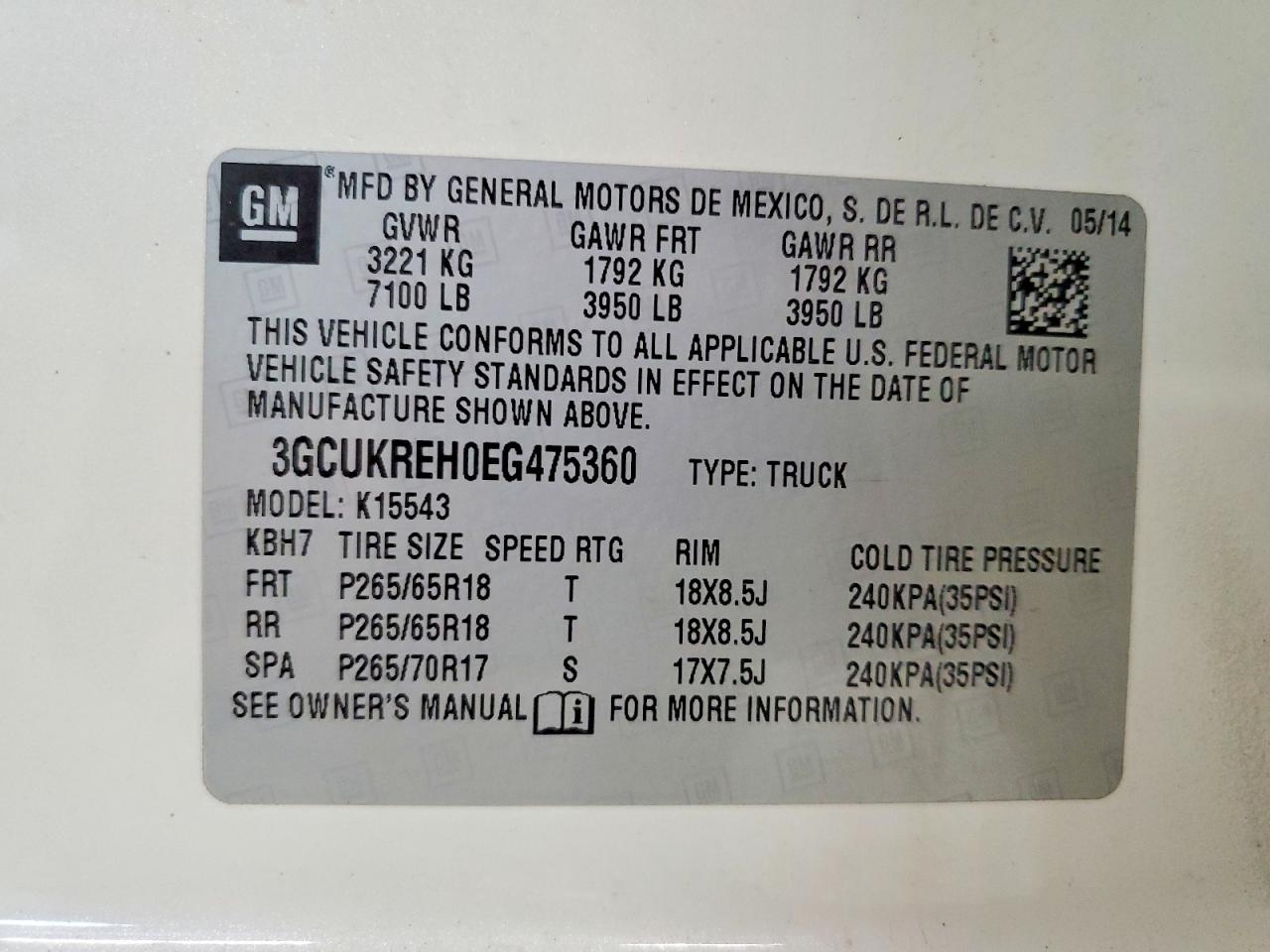 2014 Chevrolet Silverado K1500 Lt White vin: 3GCUKREH0EG475360