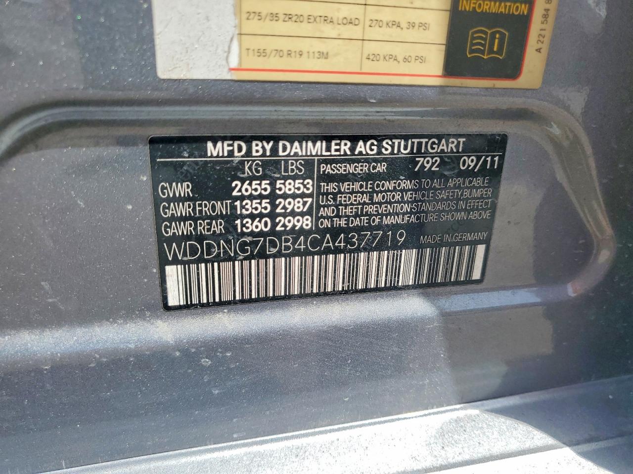 2012 Mercedes-benz S 550 Silver vin: WDDNG7DB4CA437719