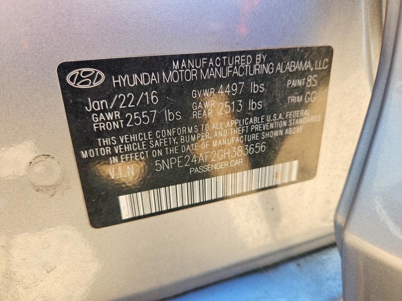 2016 Hyundai Sonata Se Серебряный vin: 5NPE24AF2GH383656