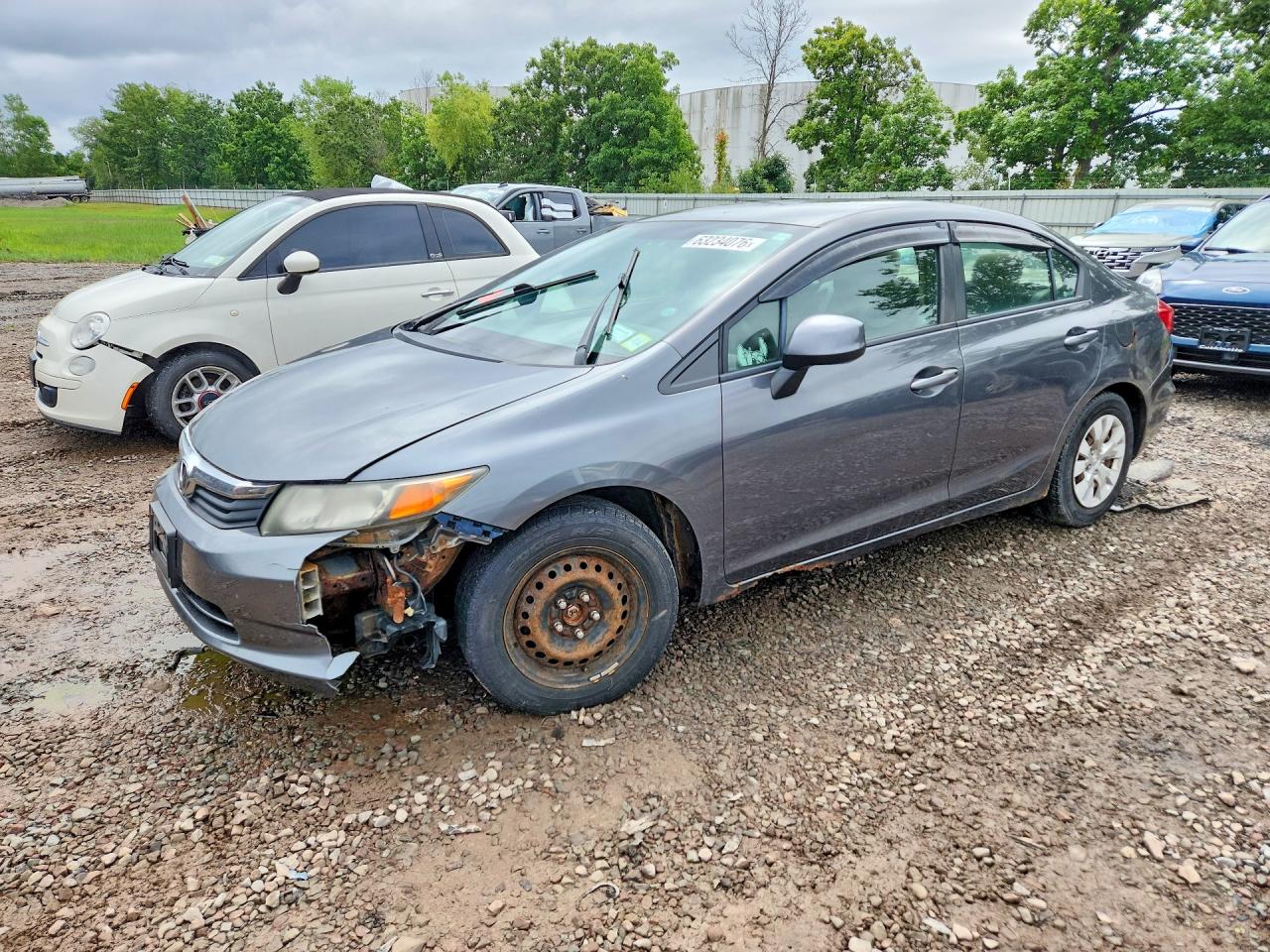 2012 Honda Civic Lx Gray vin: 2HGFB2F58CH333017