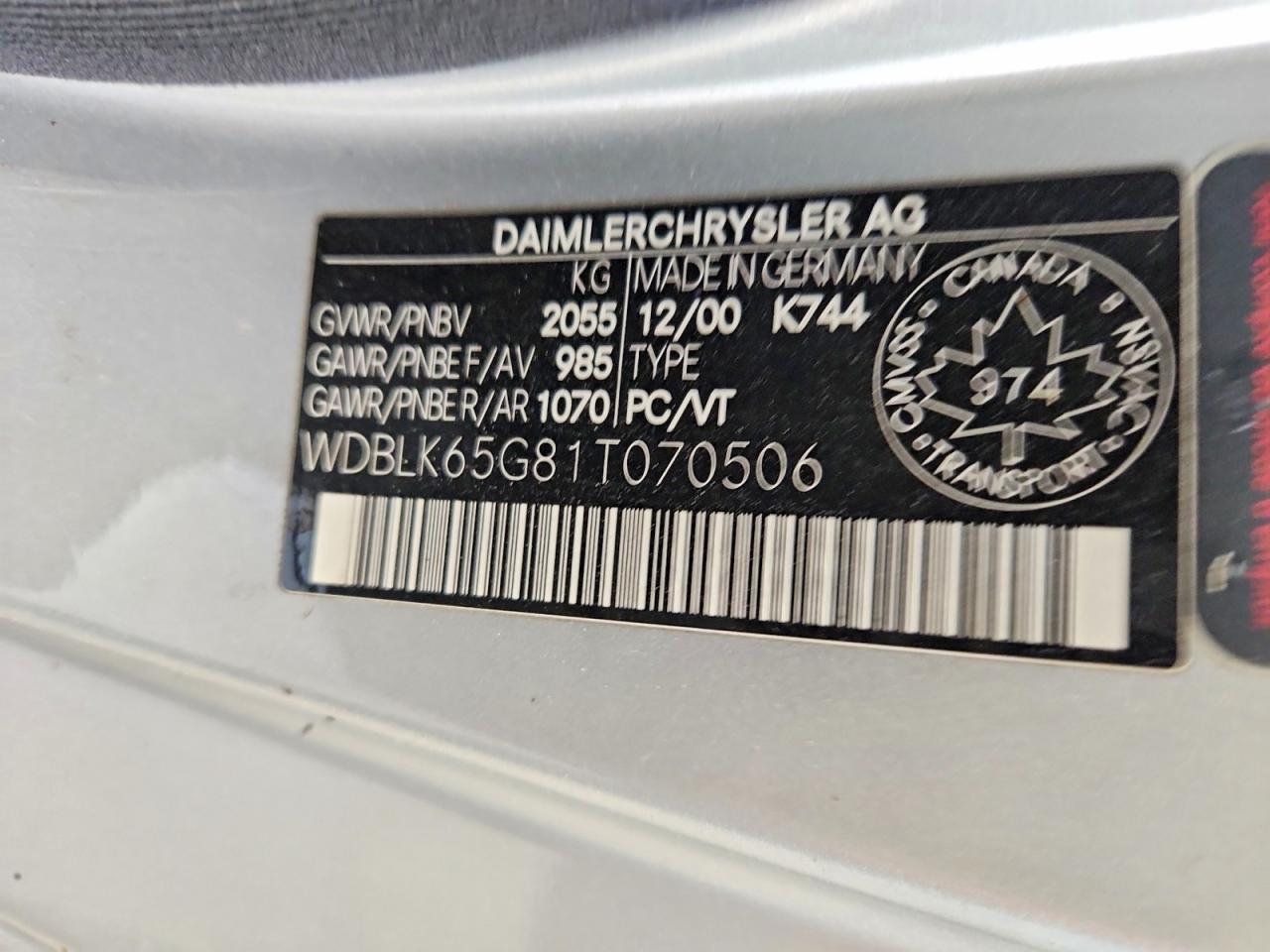 2001 Mercedes-benz Clk 320 Серебряный vin: WDBLK65G81T070506