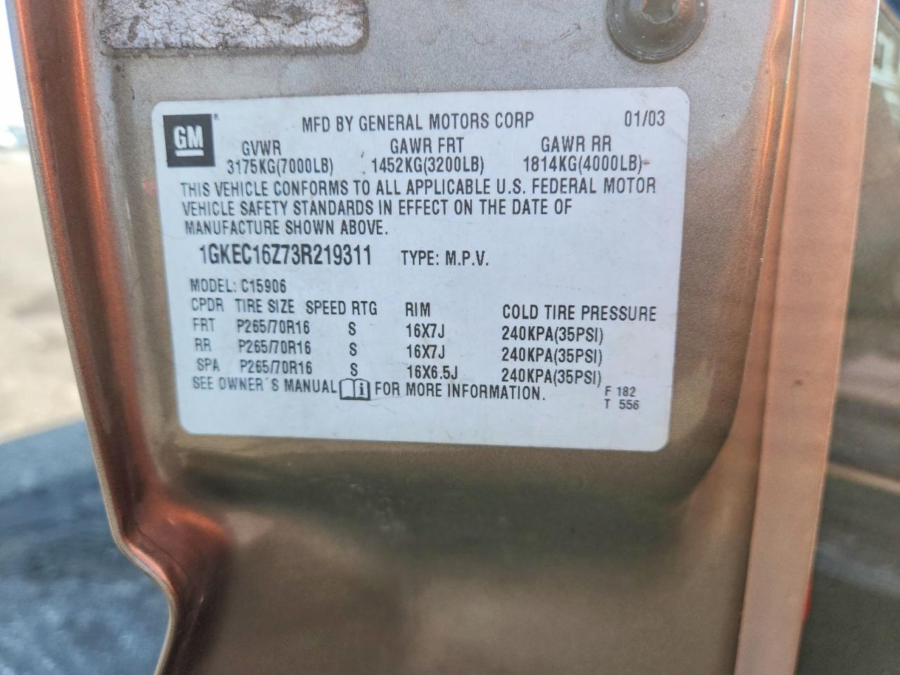 2003 Gmc Yukon Xl C1500 Tan vin: 1GKEC16Z73R219311