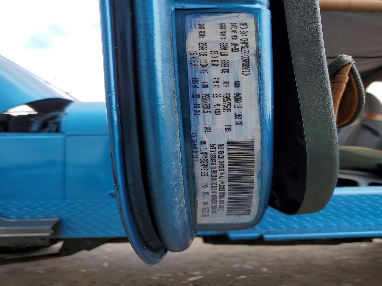1994 Jeep Wrangler / Yj Sahara Blue vin: 1J4FY49S2RP421926