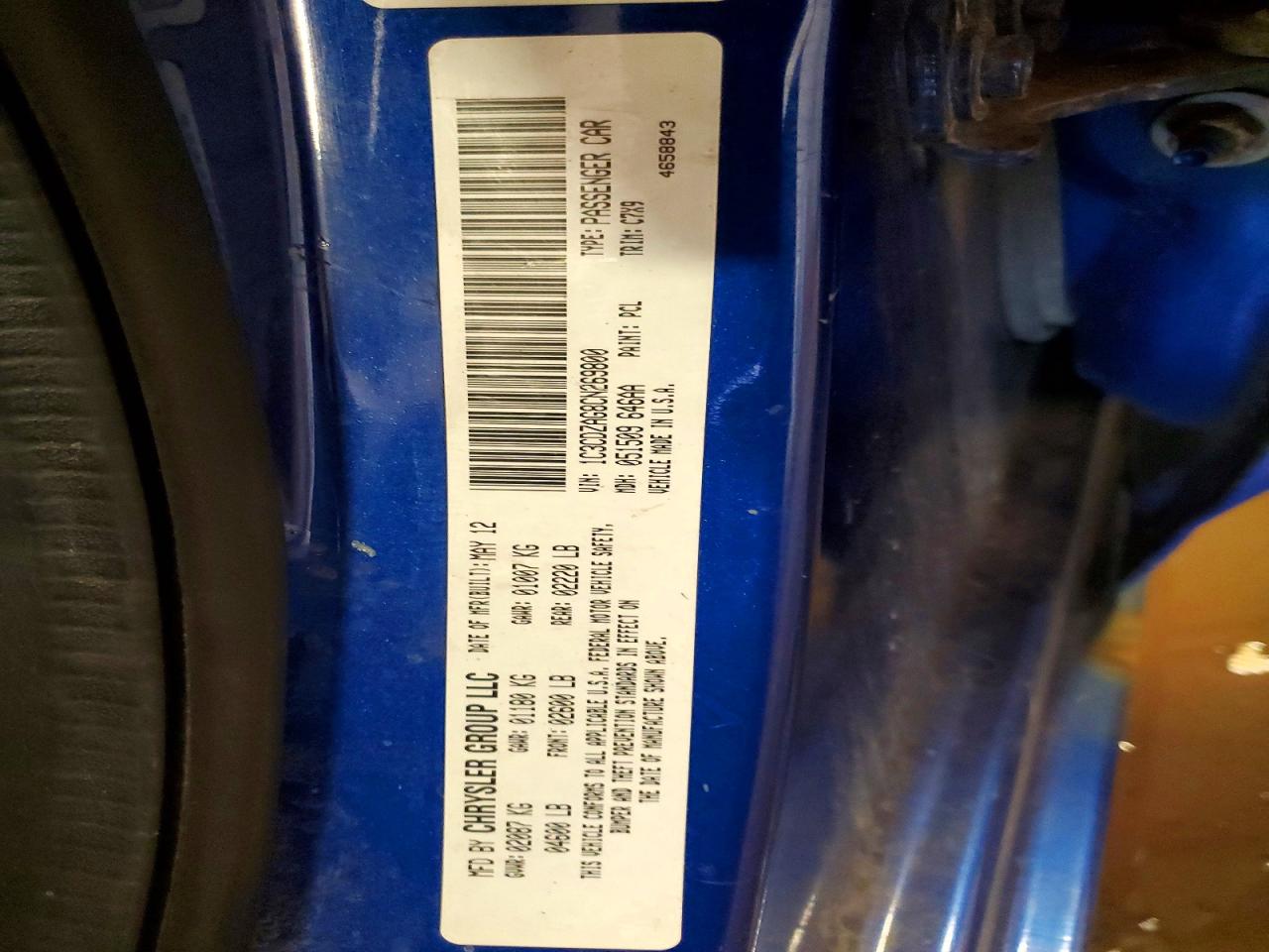 2012 Dodge Avenger Se Blue vin: 1C3CDZAG8CN269800