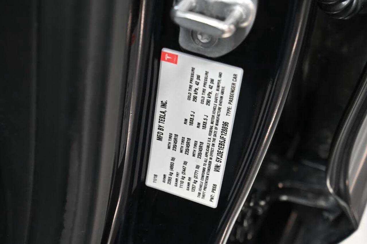 2018 Tesla Model 3 Black vin: 5YJ3E1EB5JF128896