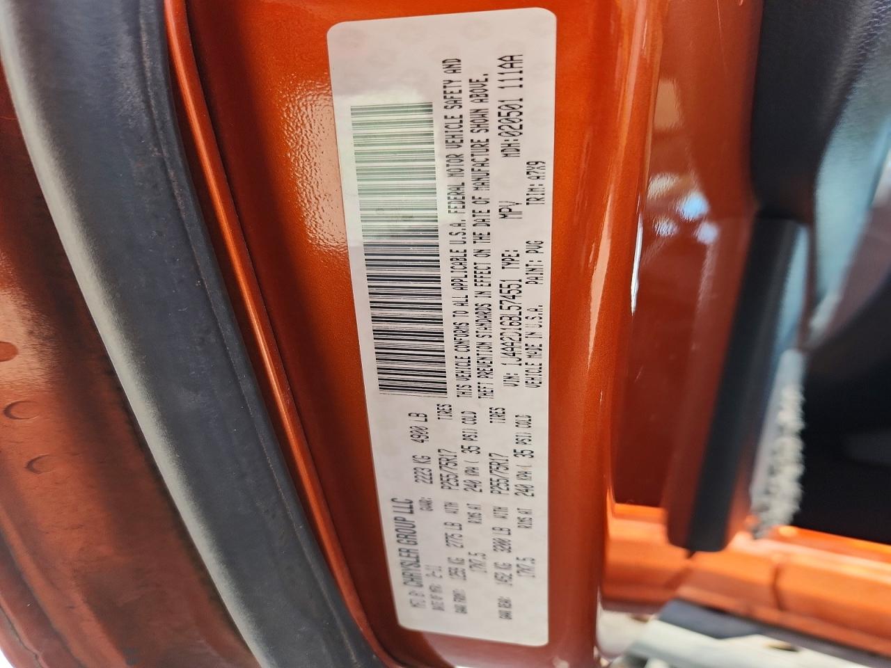 2011 Jeep Wrangler Sport Orange vin: 1J4AA2D16BL574551