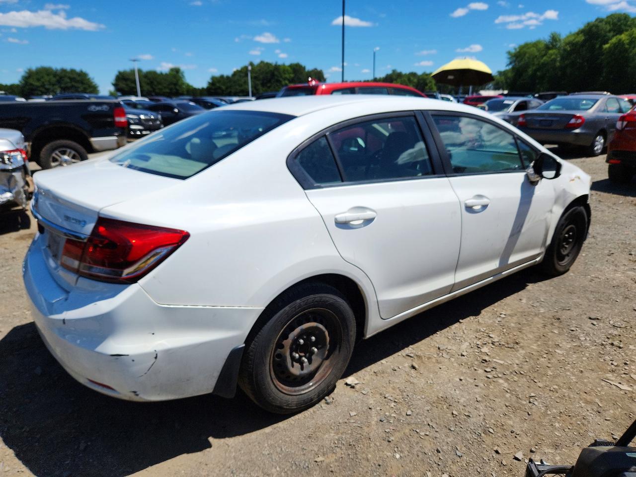 2013 Honda Civic Lx White vin: 2HGFB2F57DH554948