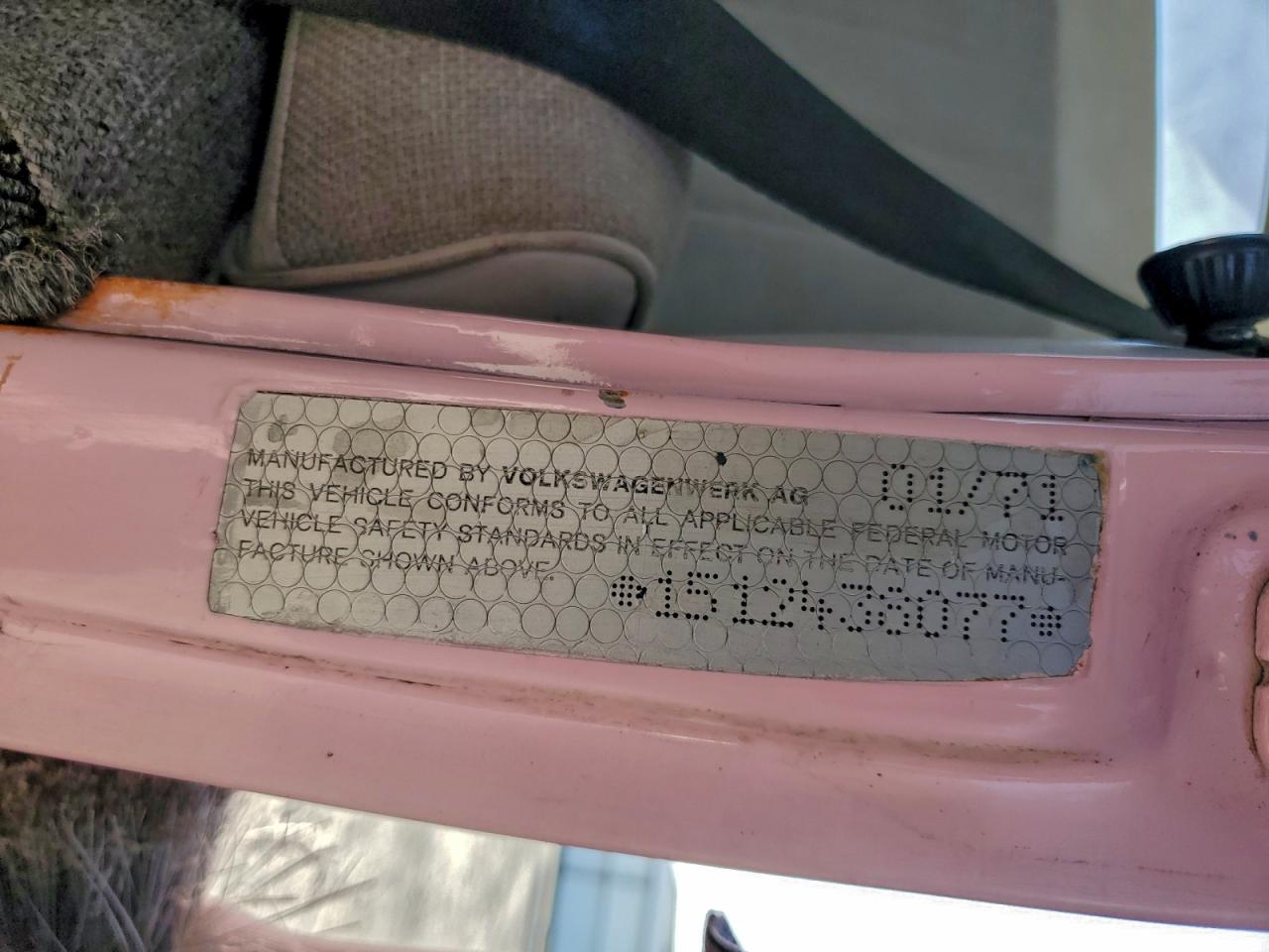 1971 Volkswagen Beetle Pink vin: 1512438077