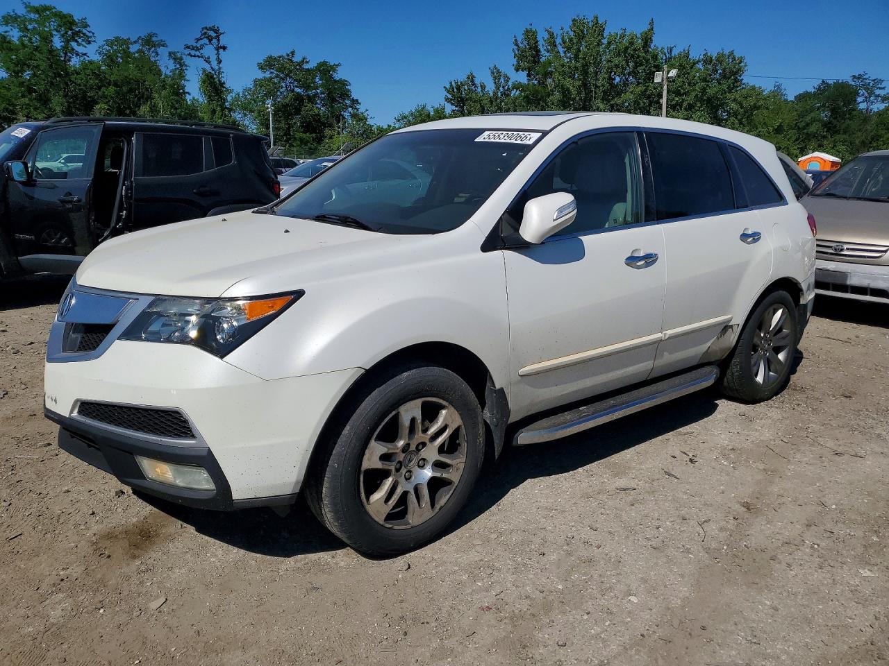 2011 Acura Mdx Advance White vin: 2HNYD2H55BH519539