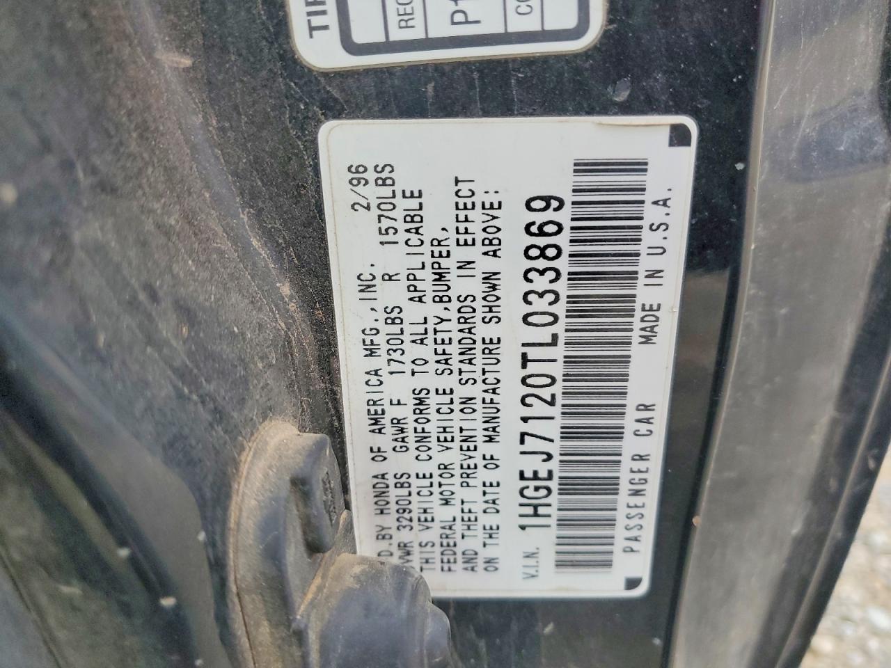 1996 Honda Civic Hx Black vin: 1HGEJ7120TL033869