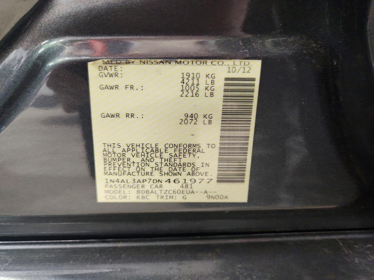 2013 Nissan Altima 2.5 Gray vin: 1N4AL3AP7DN461977