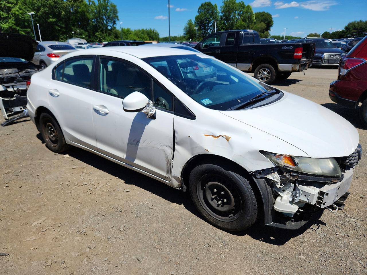 2013 Honda Civic Lx White vin: 2HGFB2F57DH554948