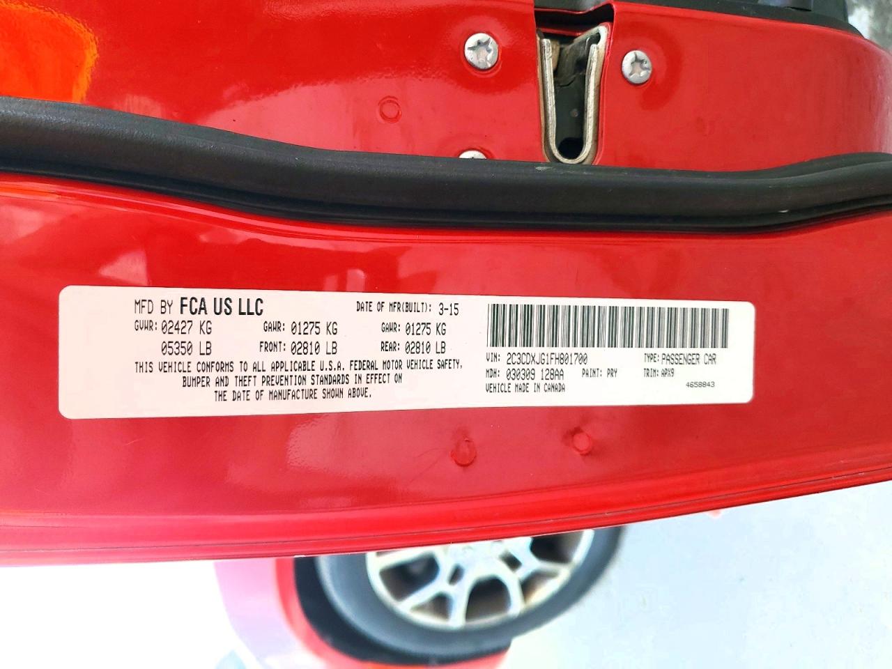 2015 Dodge Charger Sxt Red vin: 2C3CDXJG1FH801700