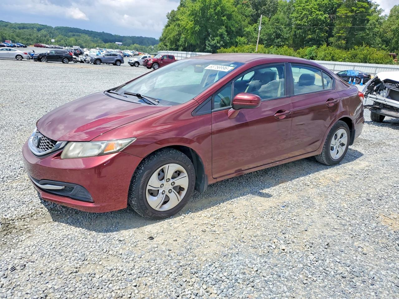 2013 Honda Civic Lx Burgundy vin: 2HGFB2F50DH586110