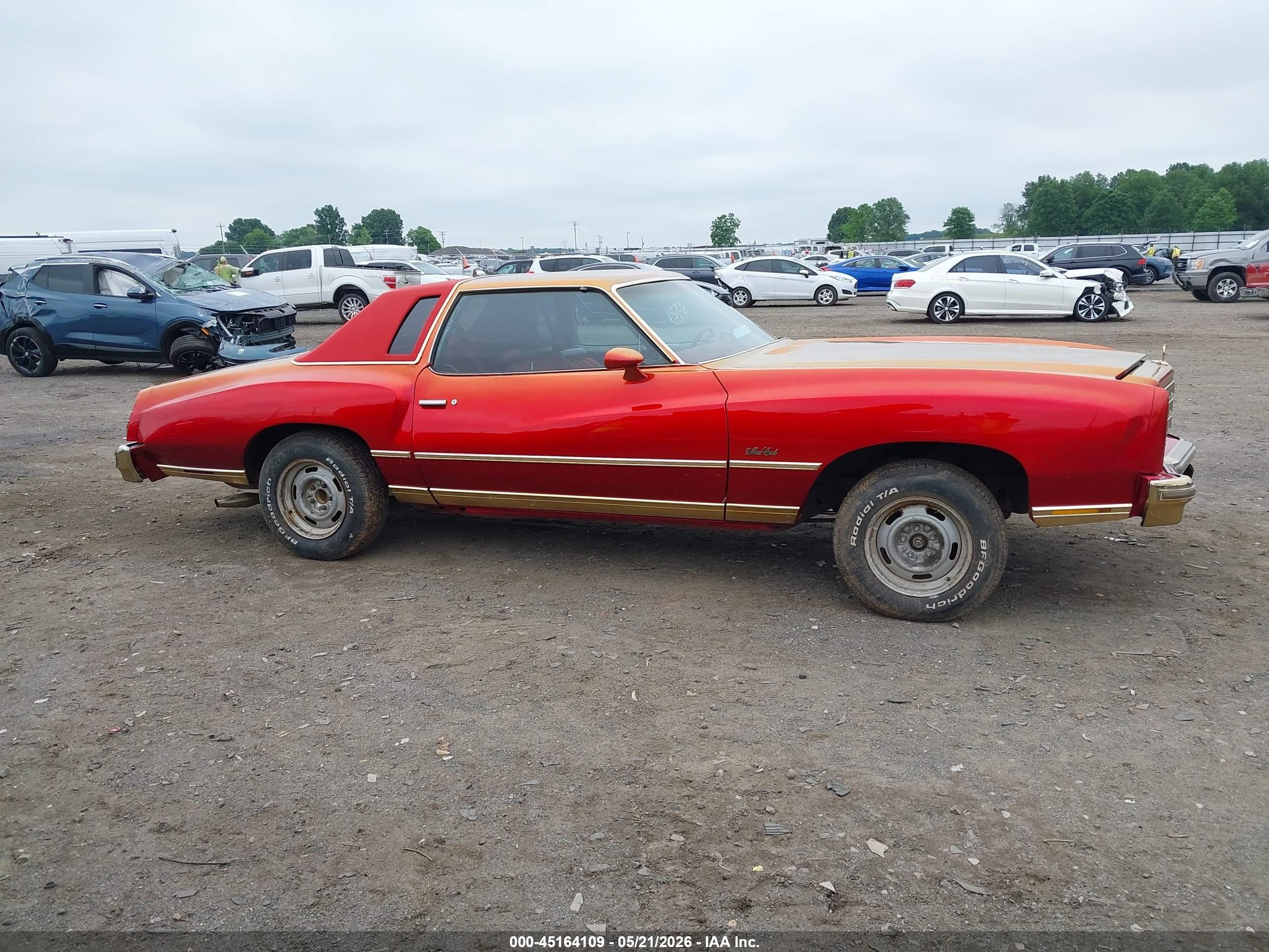 1977 Chevrolet Monte Carlo Red vin: 1H57U7R425596