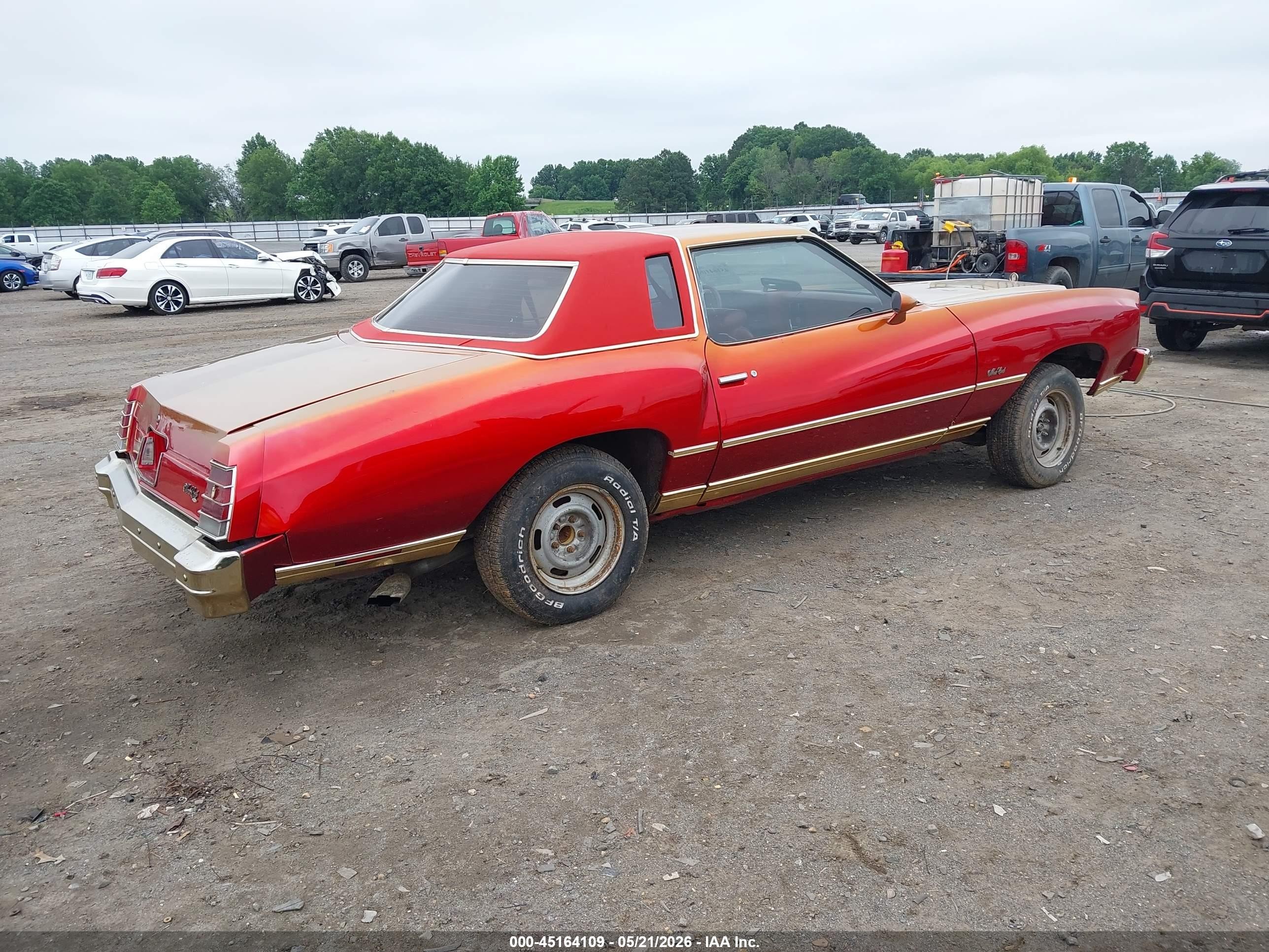 1977 Chevrolet Monte Carlo Red vin: 1H57U7R425596