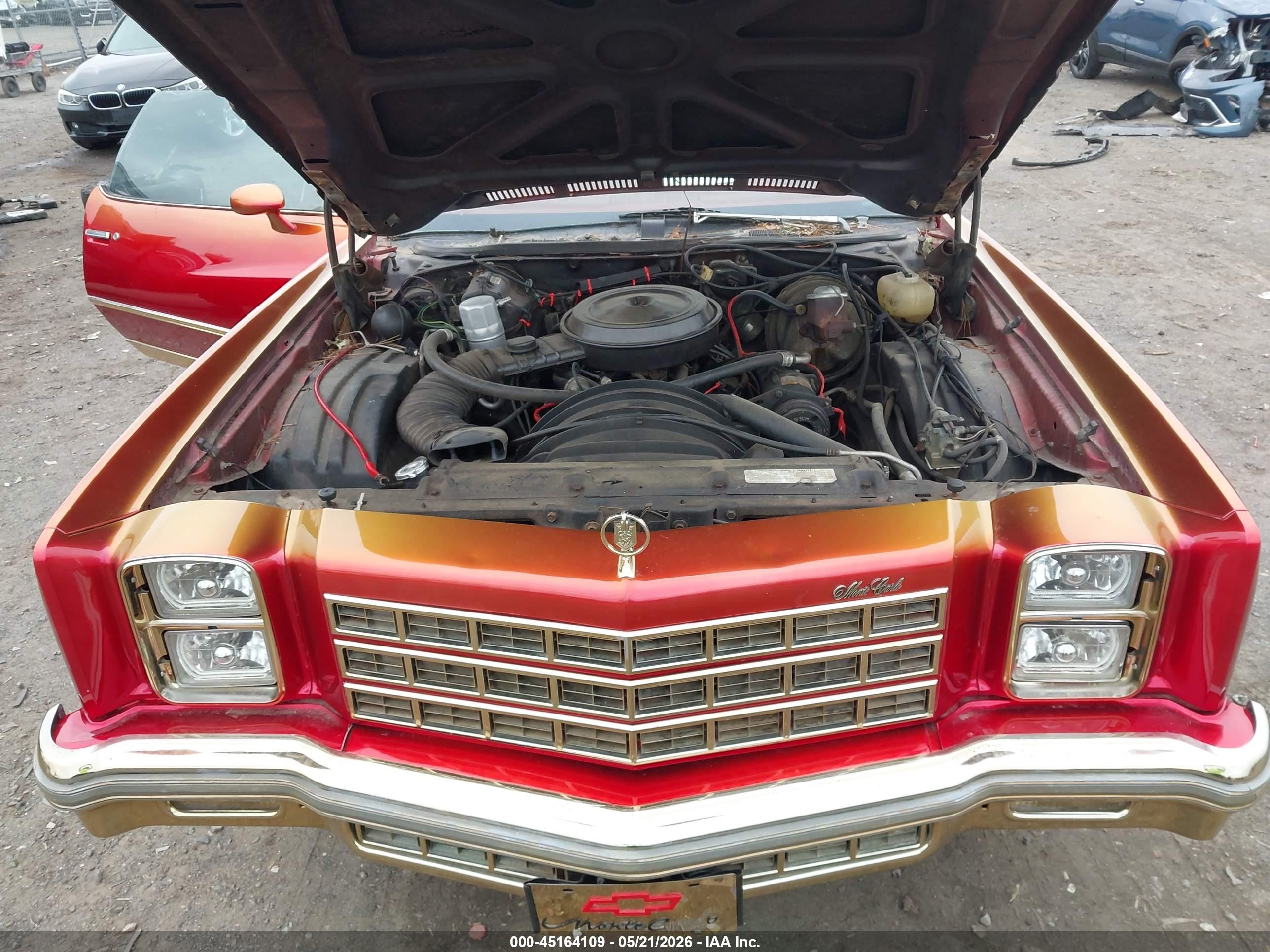 1977 Chevrolet Monte Carlo Red vin: 1H57U7R425596