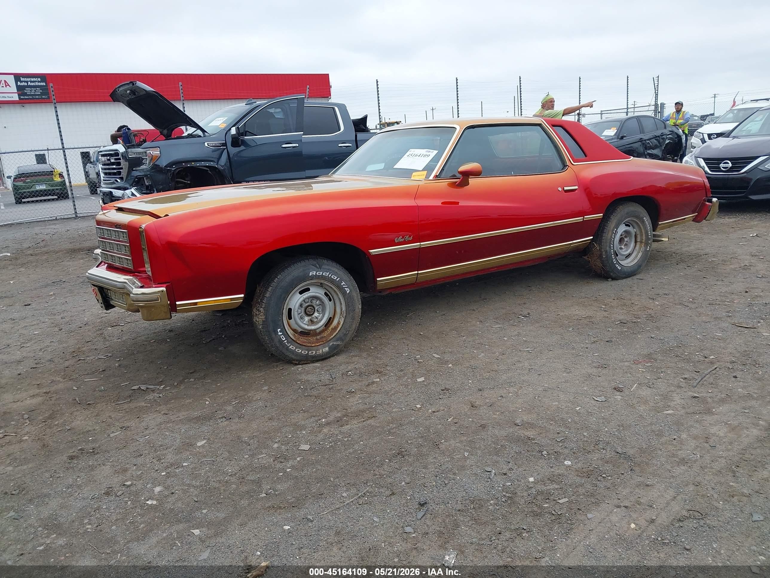 1977 Chevrolet Monte Carlo Red vin: 1H57U7R425596