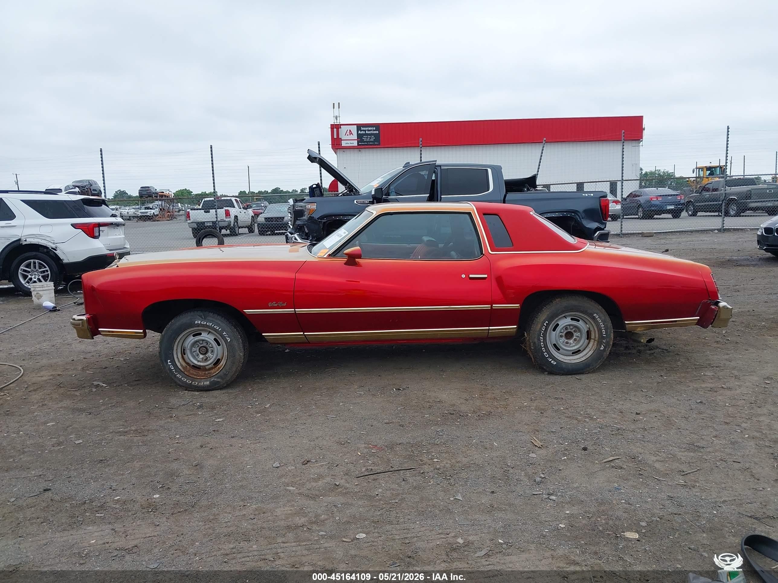 1977 Chevrolet Monte Carlo Red vin: 1H57U7R425596