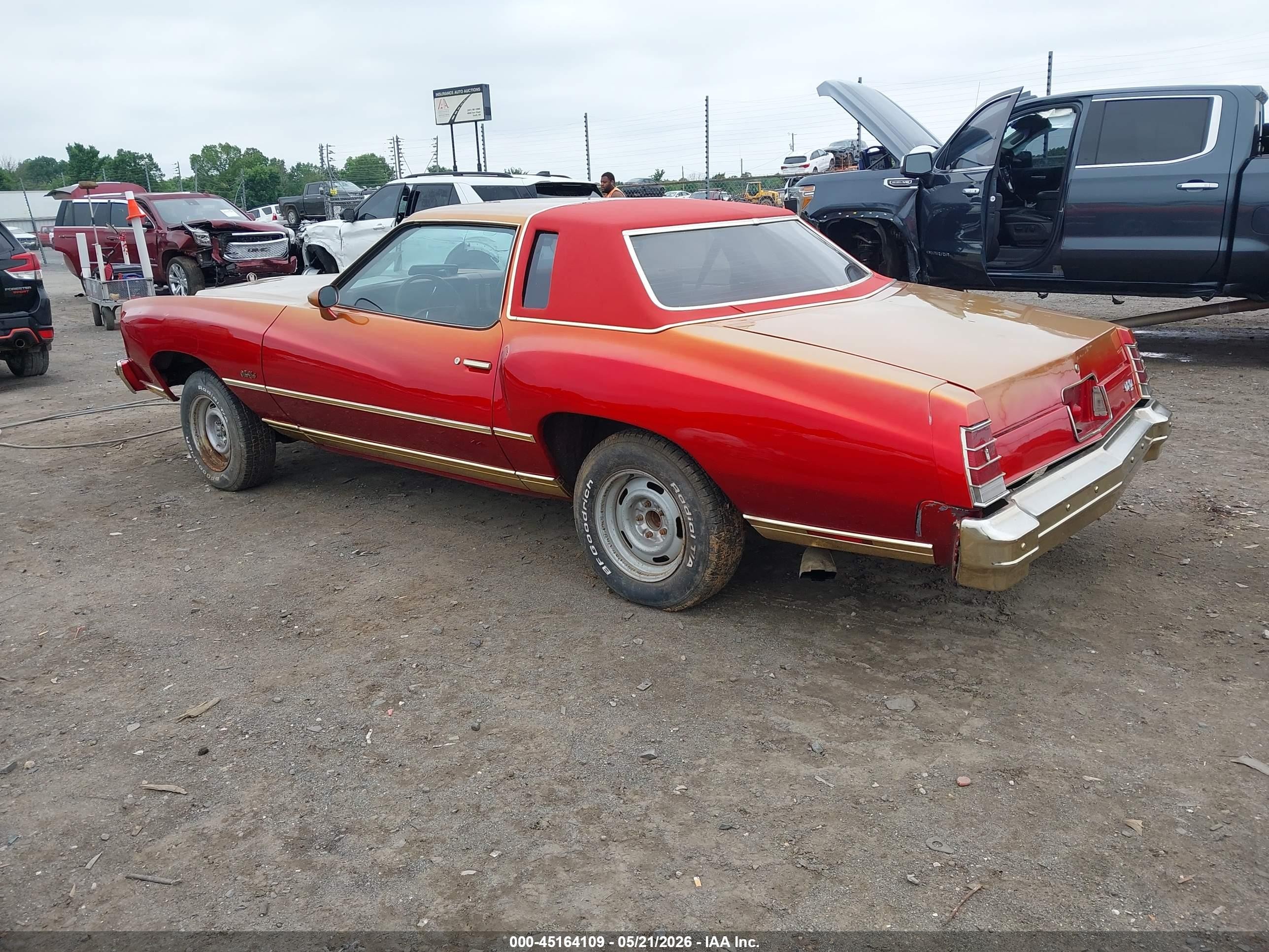 1977 Chevrolet Monte Carlo Red vin: 1H57U7R425596