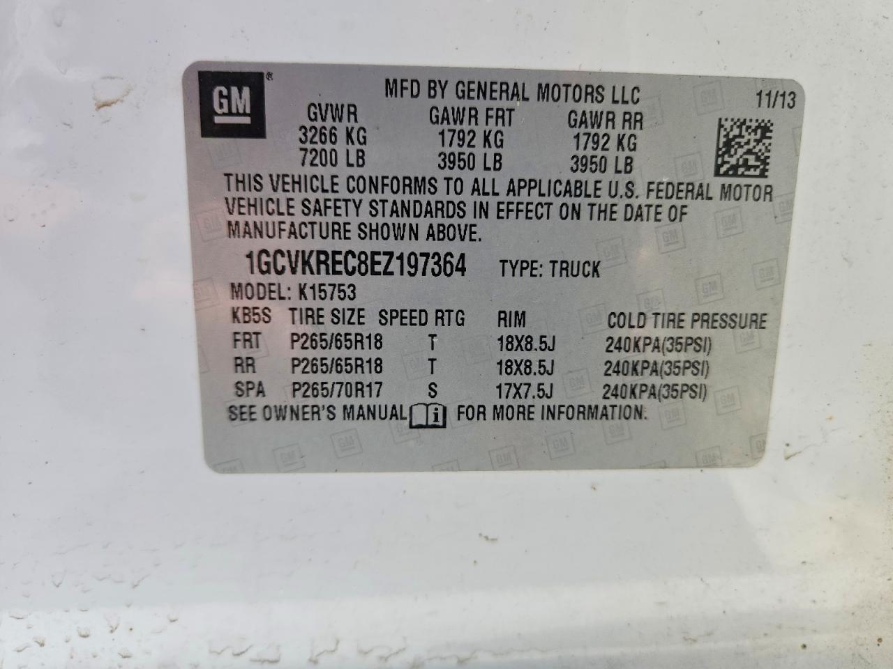 2014 Chevrolet Silverado K1500 Lt White vin: 1GCVKREC8EZ197364