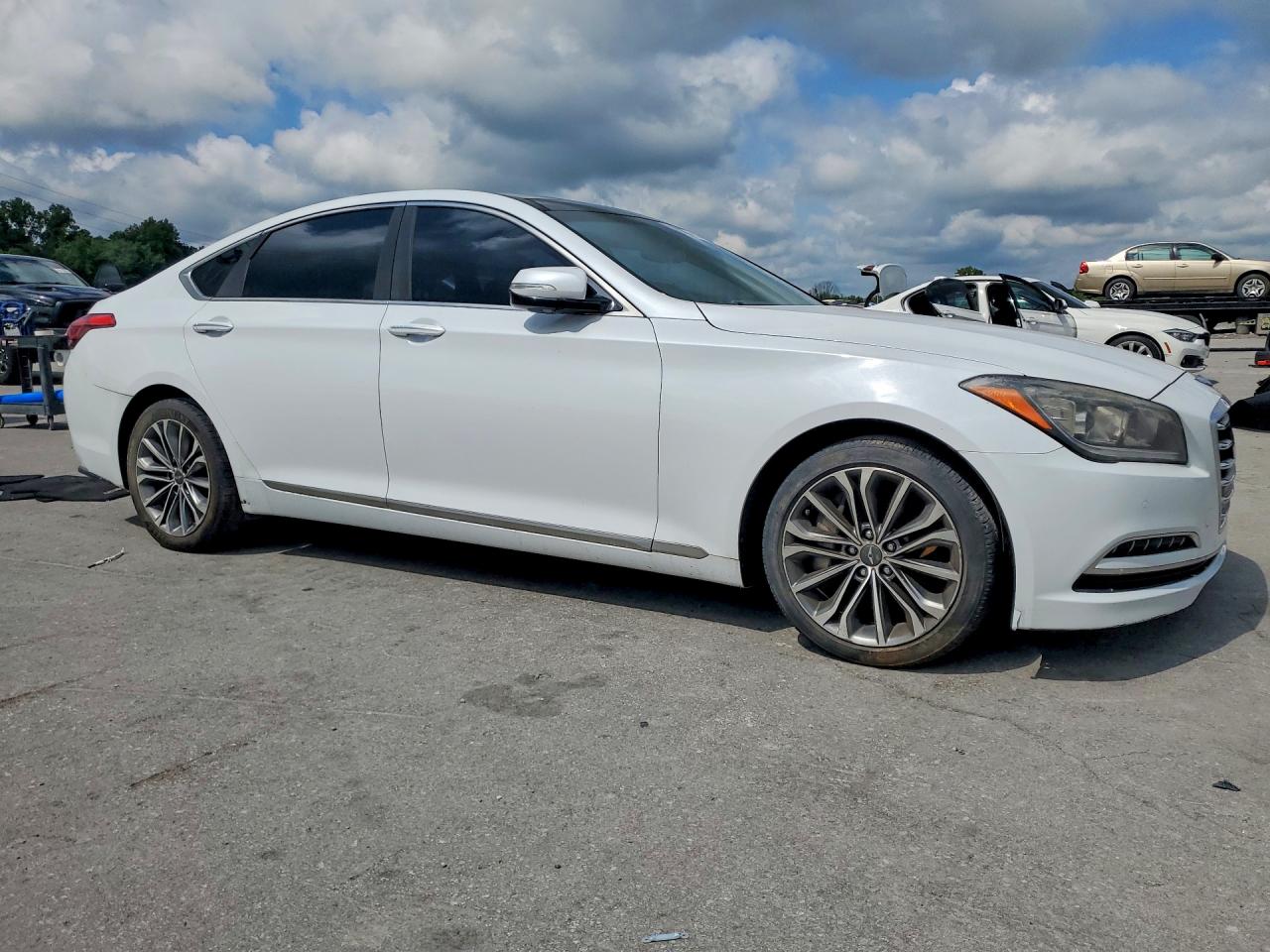 2015 Hyundai Genesis 3.8l White vin: KMHGN4JE2FU069223