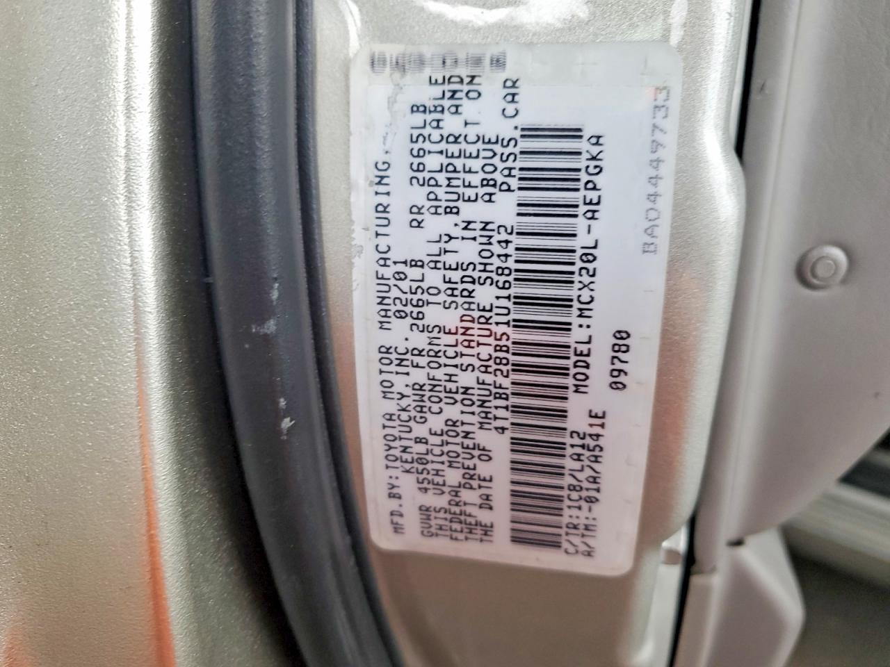 2001 Toyota Avalon Xls Silver vin: 4T1BF28B51U168442