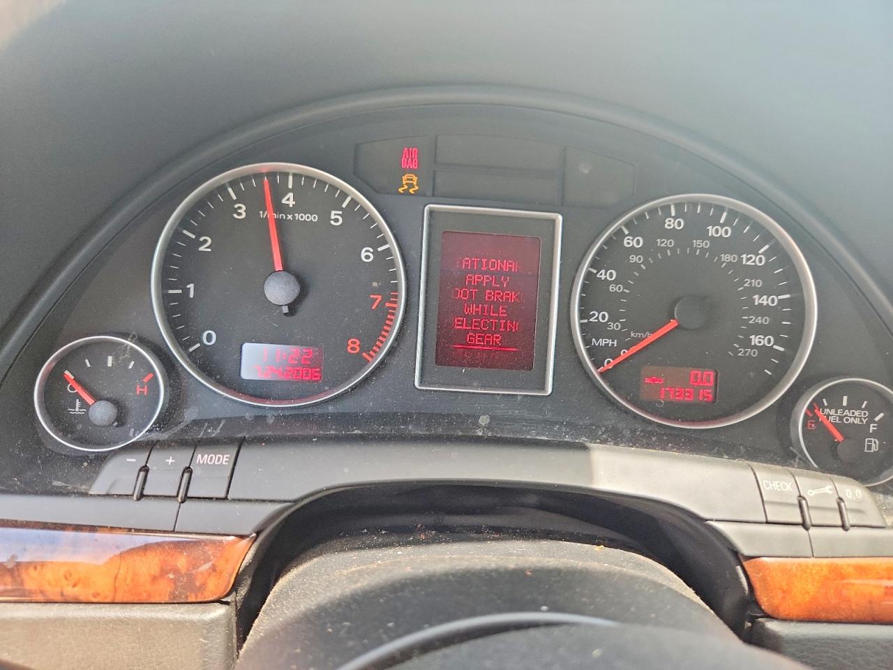 2007 Audi A4 3.2 Quattro Silver vin: WAUDH78E67A132815